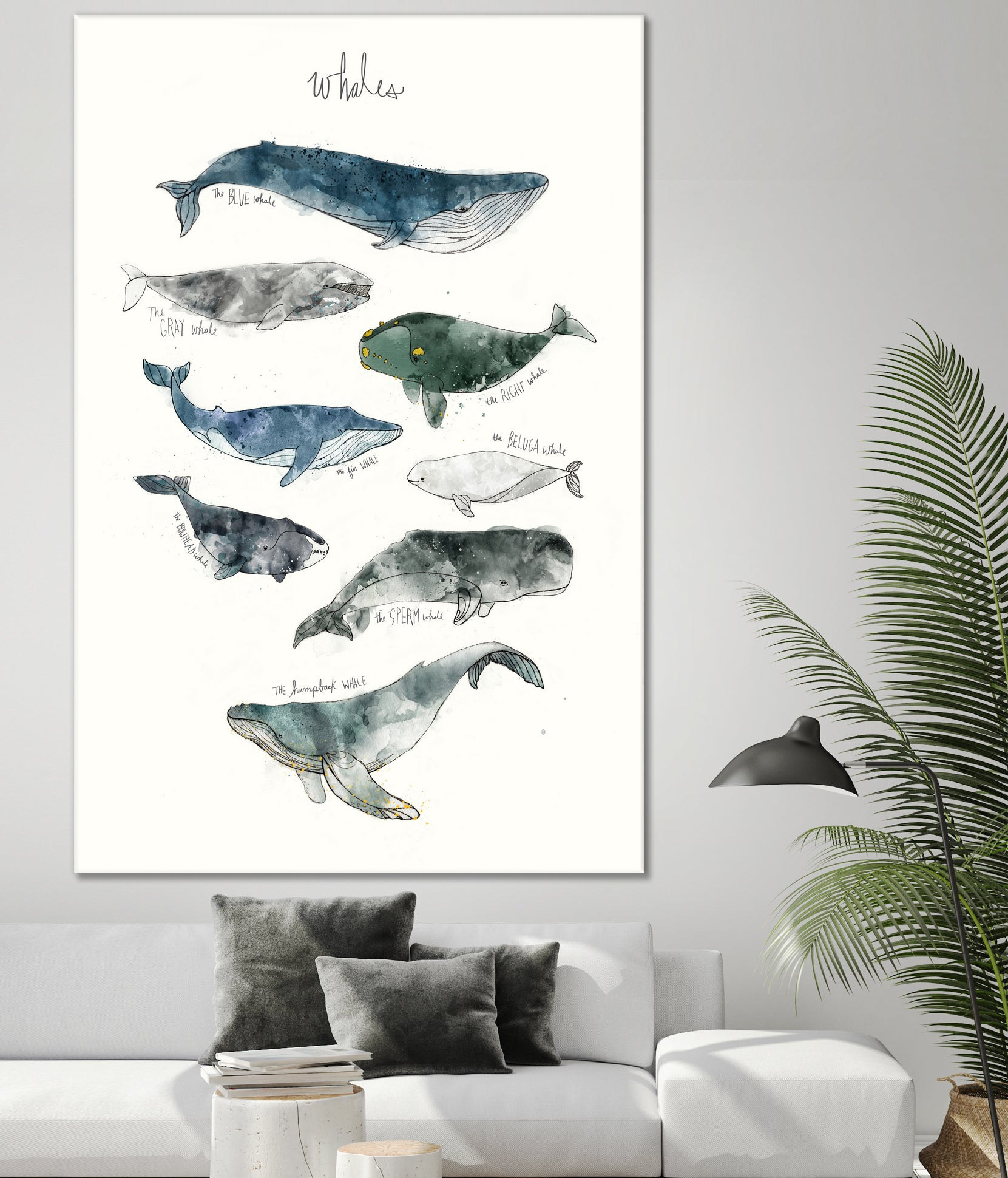 Whales by Amy Hamilton on GIANT ART - blue mixed media