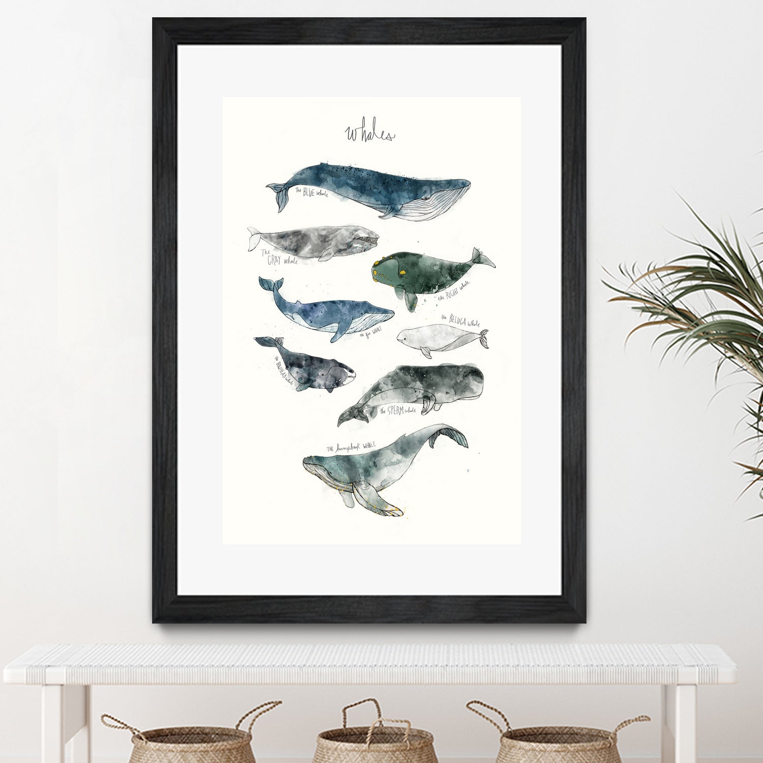 Whales by Amy Hamilton on GIANT ART - blue mixed media