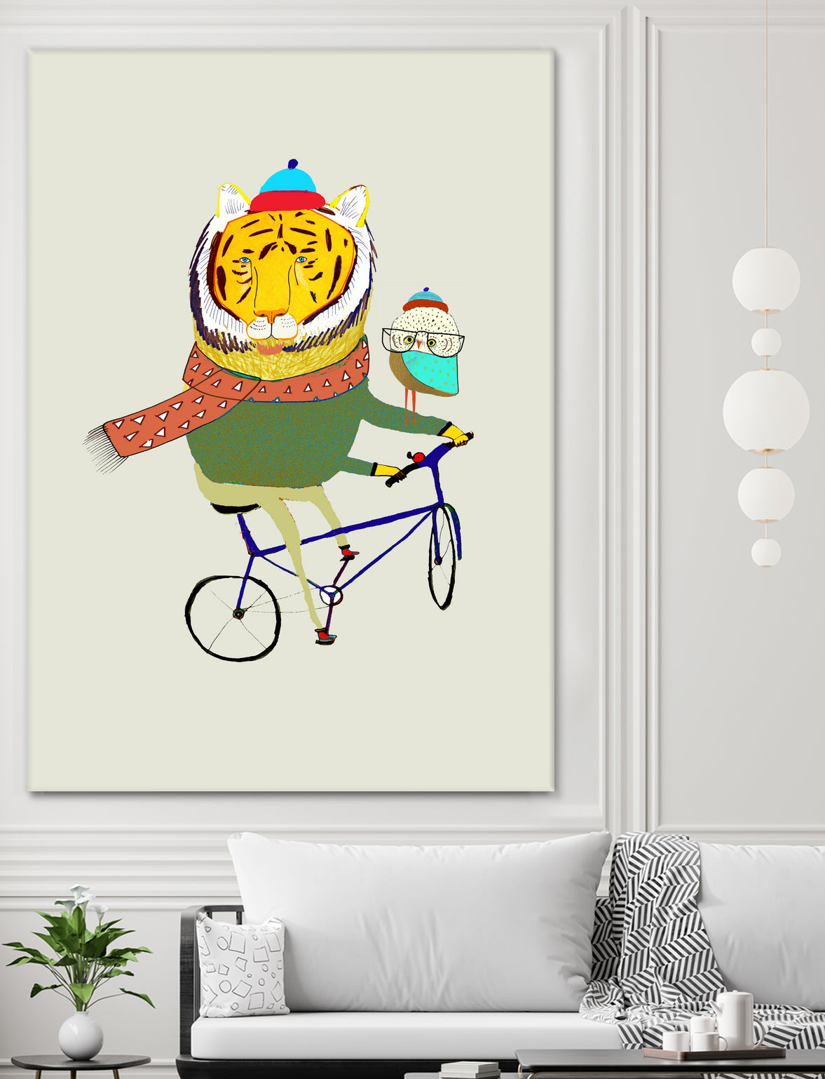 Tiger & Owl Bike by Ashley Percival on GIANT ART - digital drawing