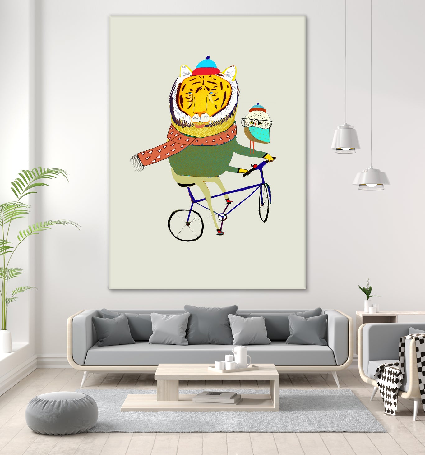 Tiger & Owl Bike by Ashley Percival on GIANT ART - digital drawing