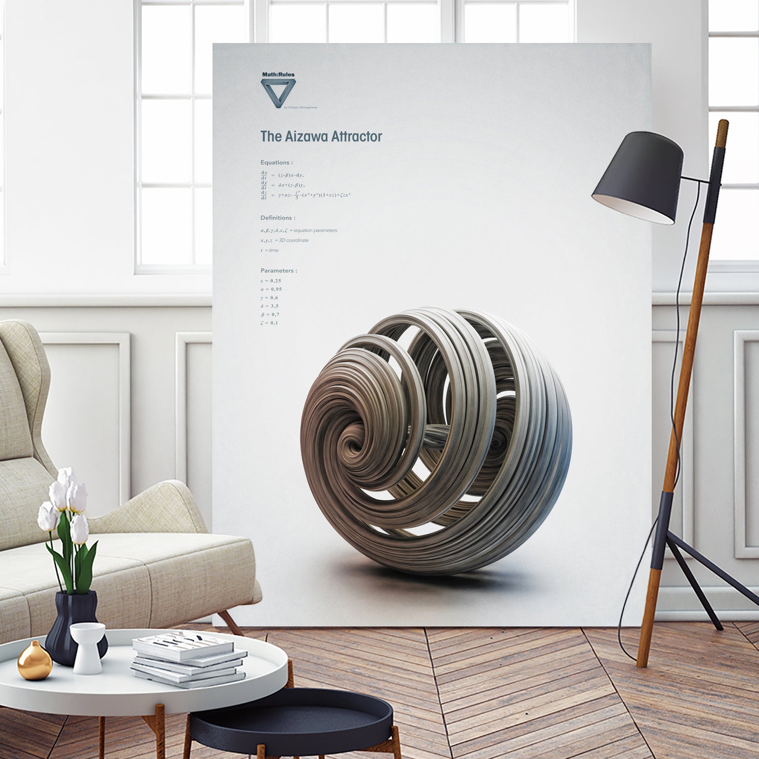 The Aizawa Attractor by . Chaotic Atmospheres on GIANT ART - gray 3d art