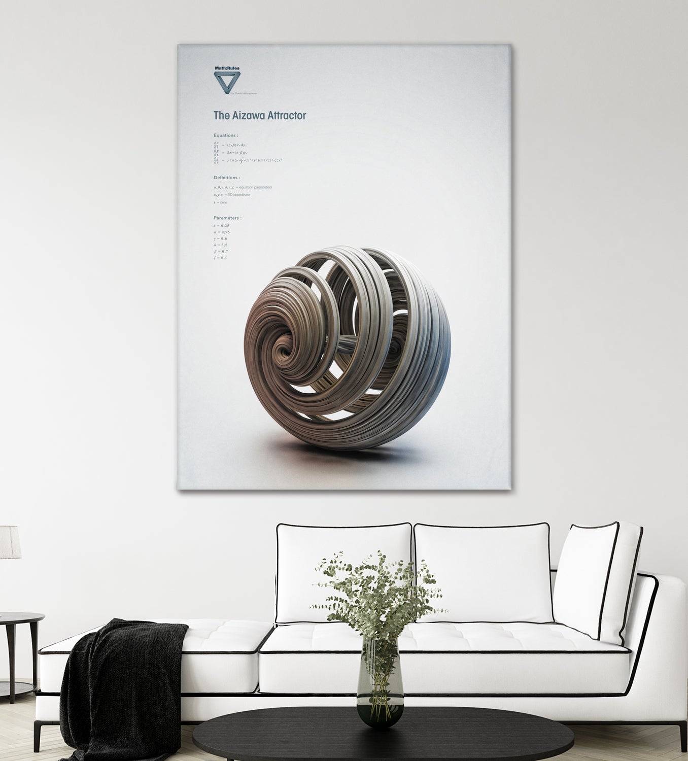 The Aizawa Attractor by . Chaotic Atmospheres on GIANT ART - gray 3d art