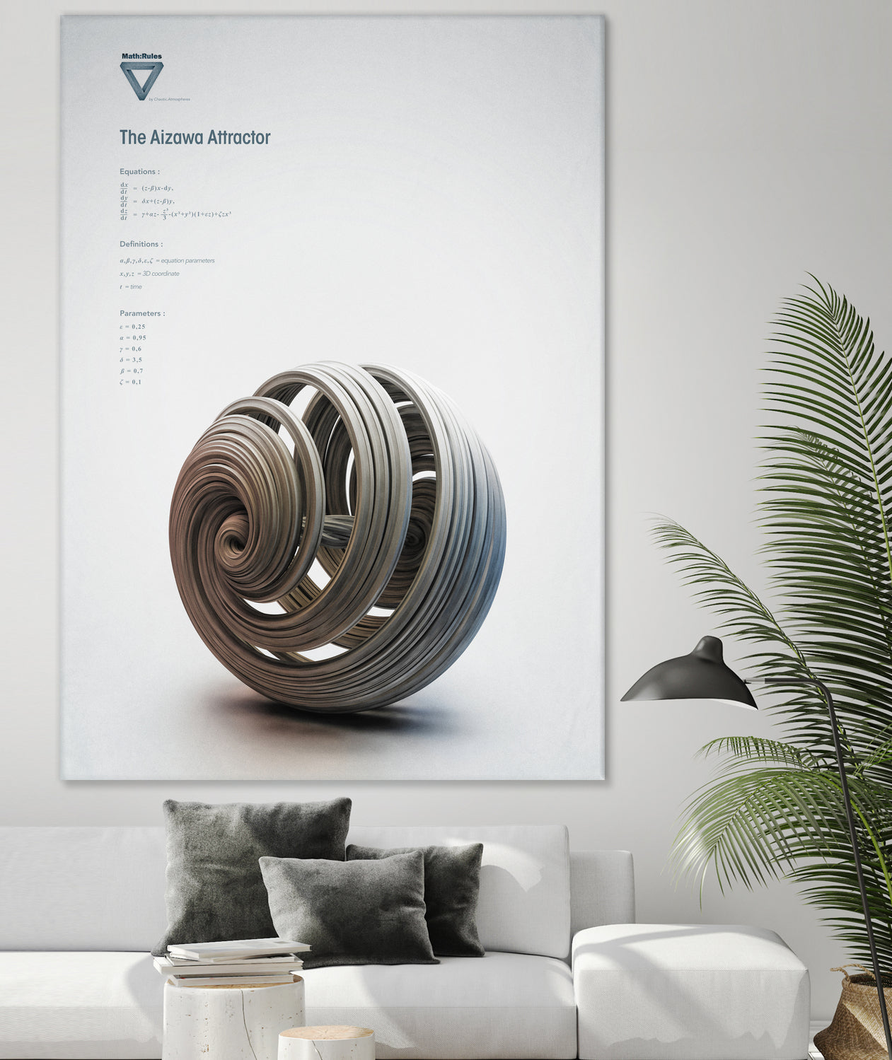 The Aizawa Attractor by . Chaotic Atmospheres on GIANT ART - gray 3d art