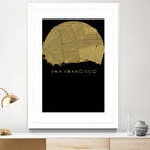 San Francisco city map gold by Javier Ruiz on GIANT ART - brown digital drawing