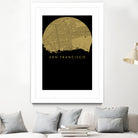 San Francisco city map gold by Javier Ruiz on GIANT ART - brown digital drawing