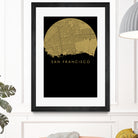 San Francisco city map gold by Javier Ruiz on GIANT ART - brown digital drawing