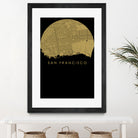 San Francisco city map gold by Javier Ruiz on GIANT ART - brown digital drawing