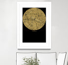 Paris city map gold by Javier Ruiz on GIANT ART - brown digital drawing