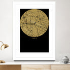 Paris city map gold by Javier Ruiz on GIANT ART - brown digital drawing