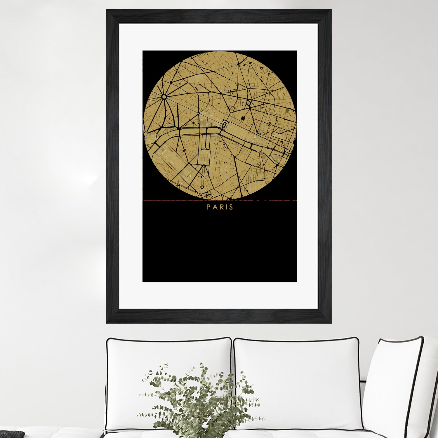 Paris city map gold by Javier Ruiz on GIANT ART - brown digital drawing