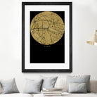 Paris city map gold by Javier Ruiz on GIANT ART - brown digital drawing