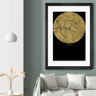 Paris city map gold by Javier Ruiz on GIANT ART - brown digital drawing