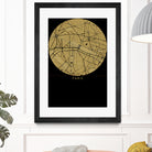 Paris city map gold by Javier Ruiz on GIANT ART - brown digital drawing