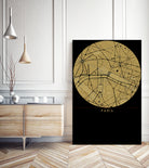 Paris city map gold by Javier Ruiz on GIANT ART - brown digital drawing