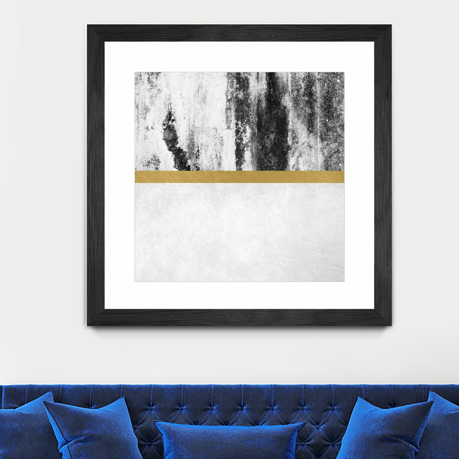 Golden Line / White by Elisabeth Fredriksson on GIANT ART - gray digital painting