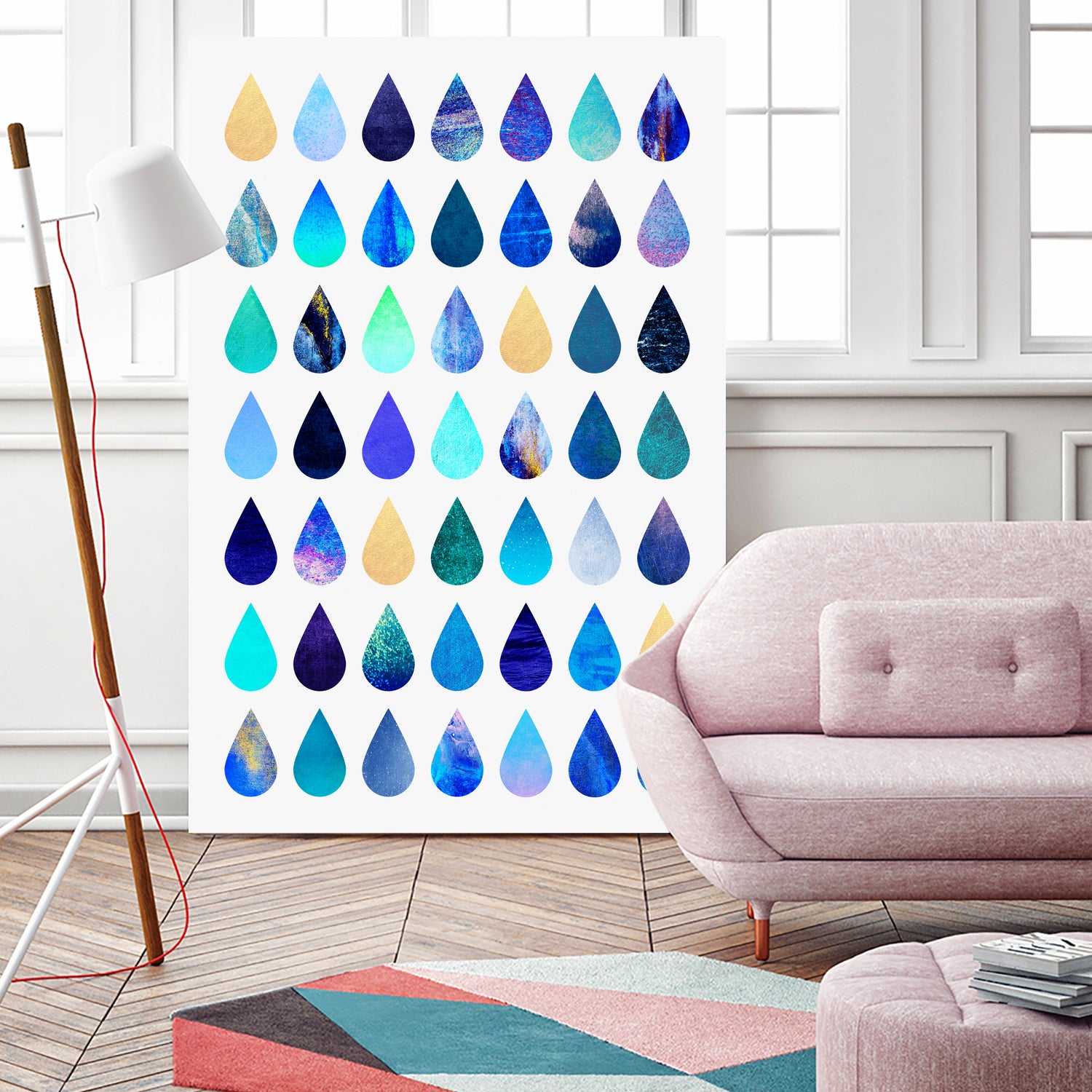 Rain by Elisabeth Fredriksson on GIANT ART - blue mixed media