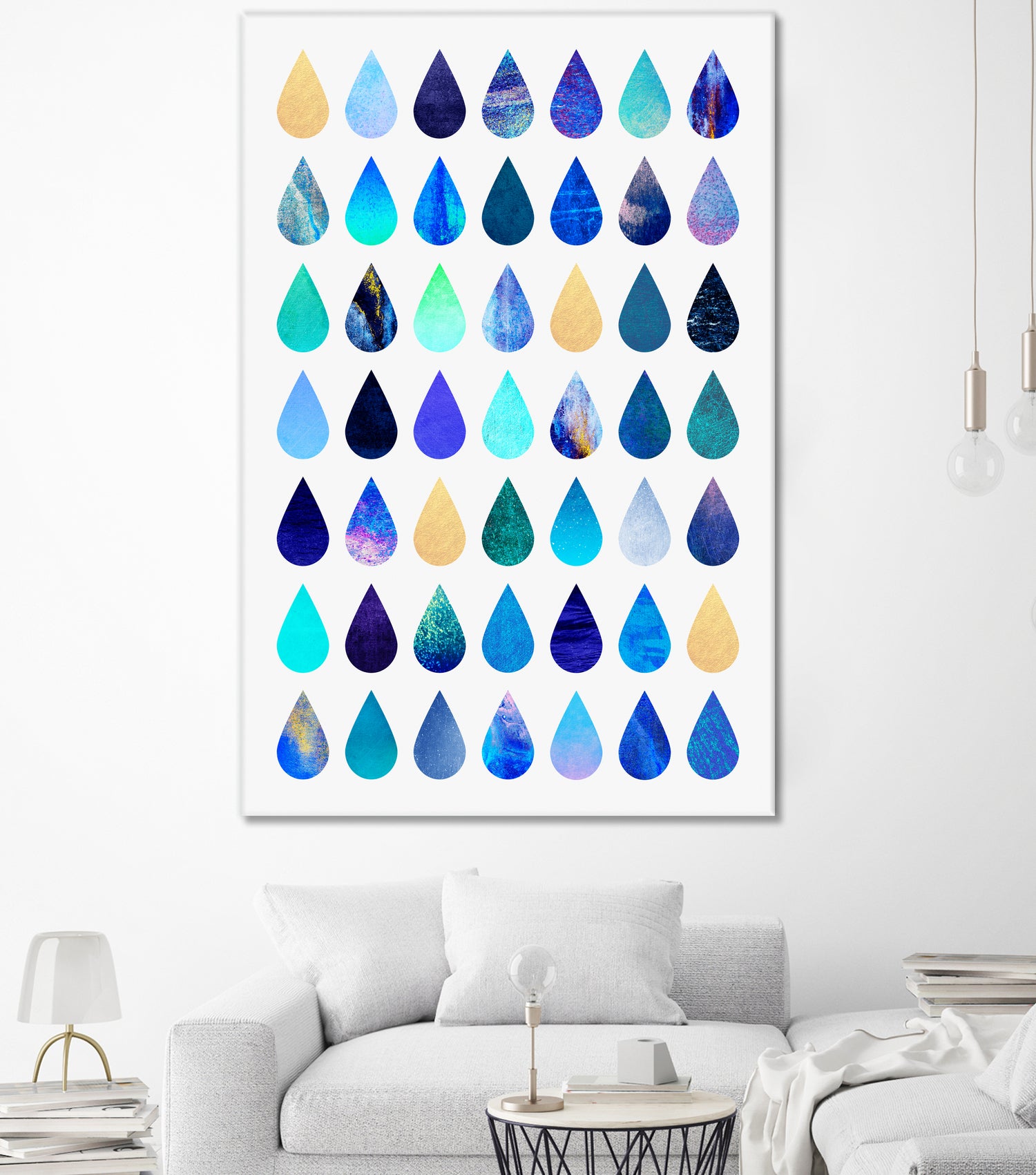 Rain by Elisabeth Fredriksson on GIANT ART - blue mixed media