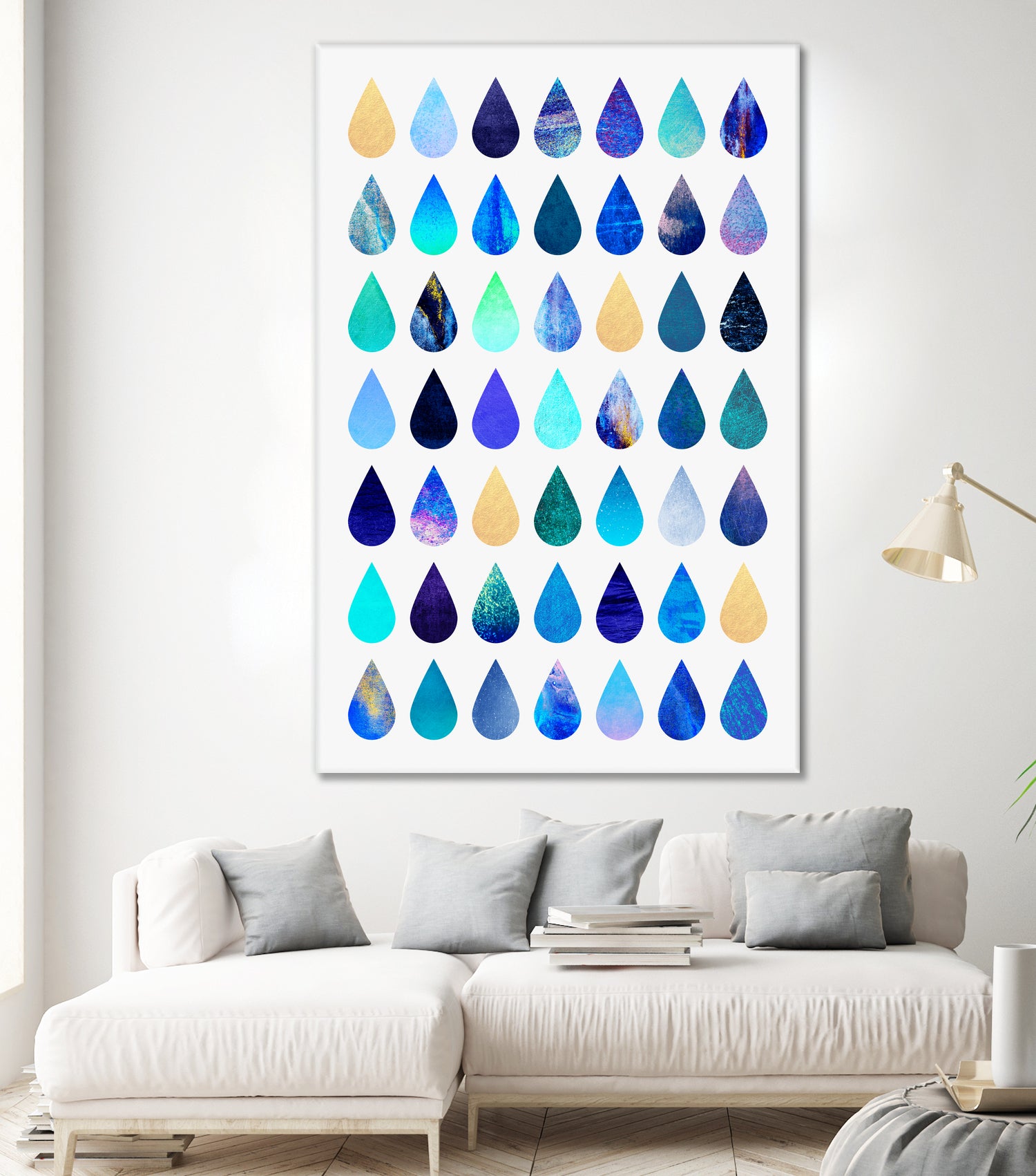 Rain by Elisabeth Fredriksson on GIANT ART - blue mixed media