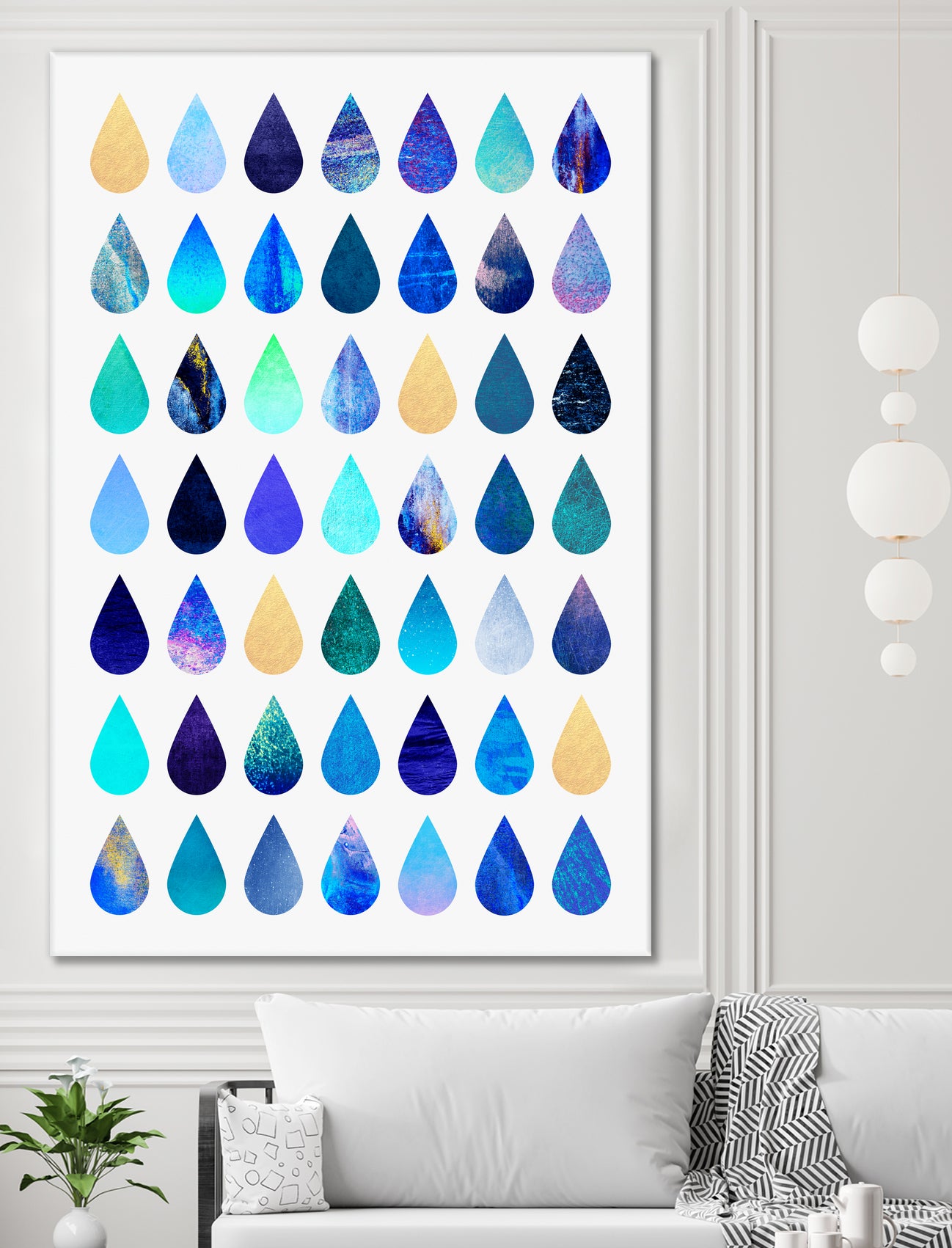 Rain by Elisabeth Fredriksson on GIANT ART - blue mixed media