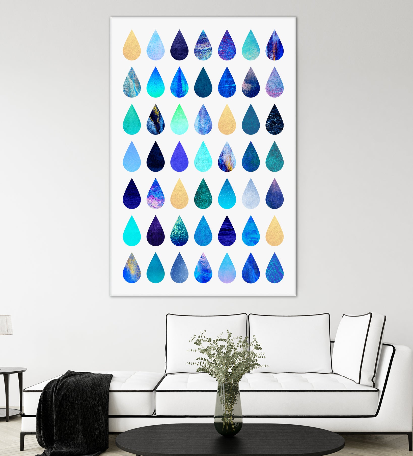 Rain by Elisabeth Fredriksson on GIANT ART - blue mixed media