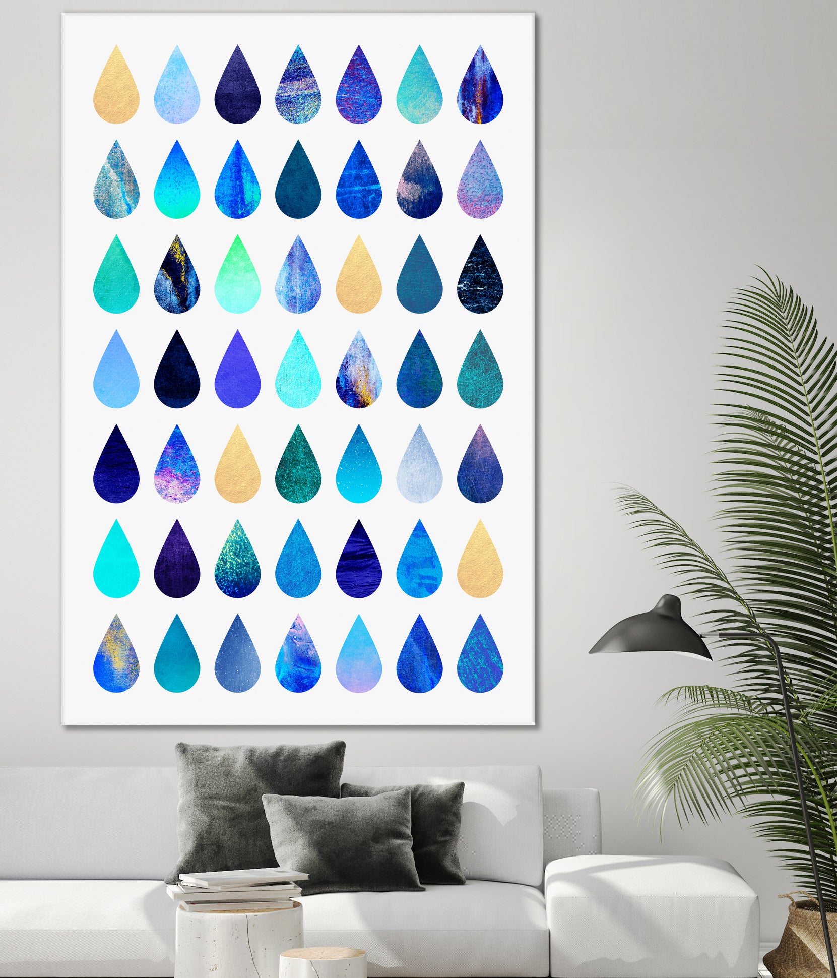 Rain by Elisabeth Fredriksson on GIANT ART - blue mixed media