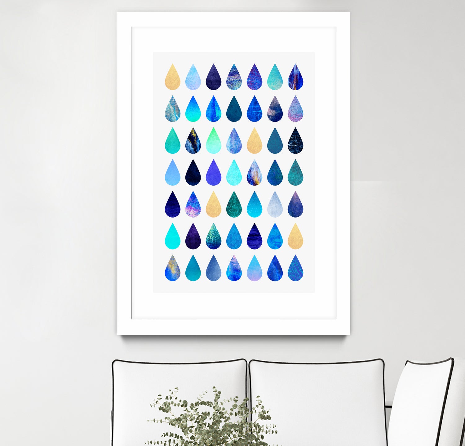 Rain by Elisabeth Fredriksson on GIANT ART - blue mixed media