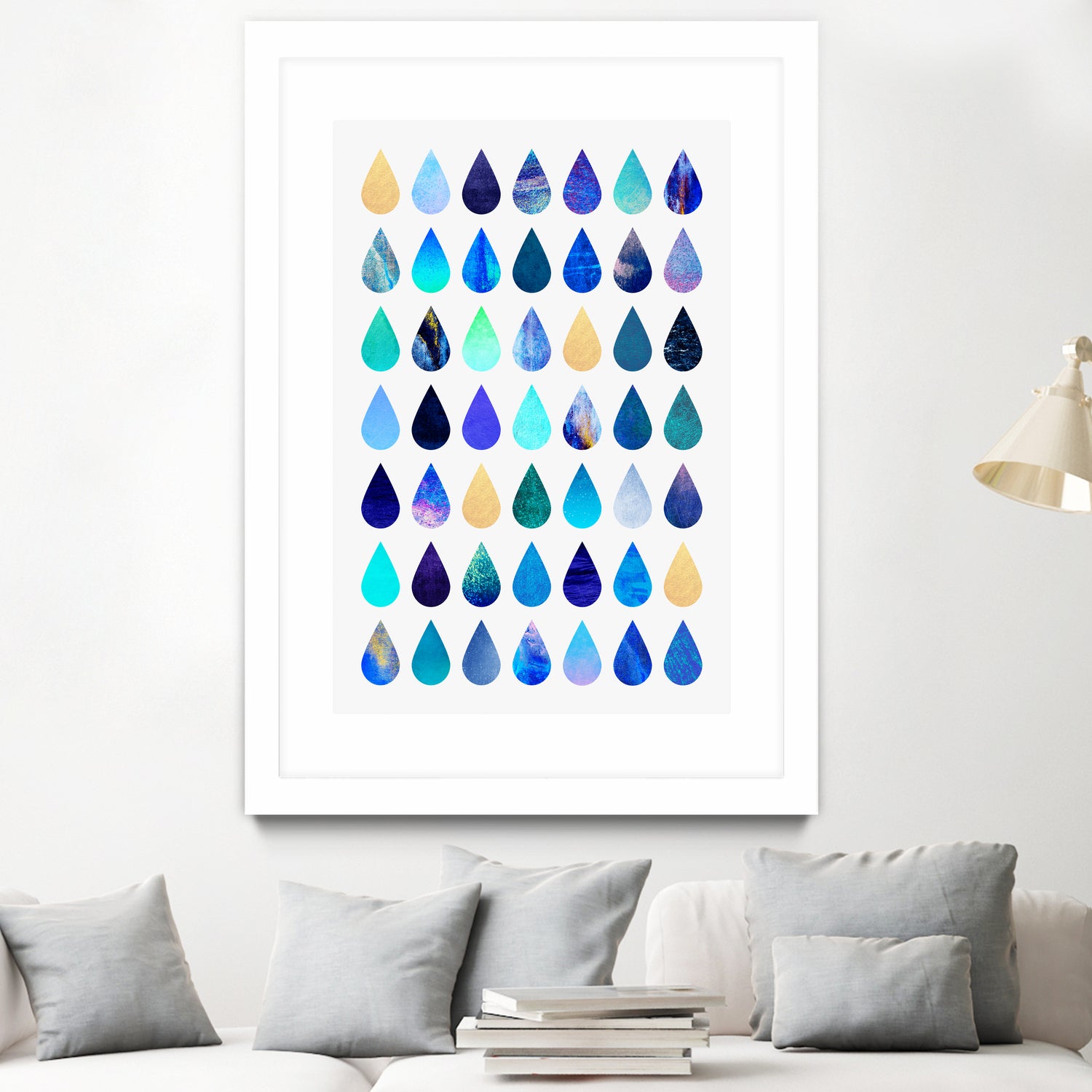 Rain by Elisabeth Fredriksson on GIANT ART - blue mixed media