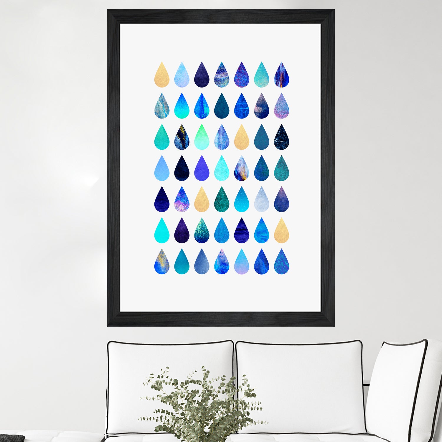 Rain by Elisabeth Fredriksson on GIANT ART - blue mixed media