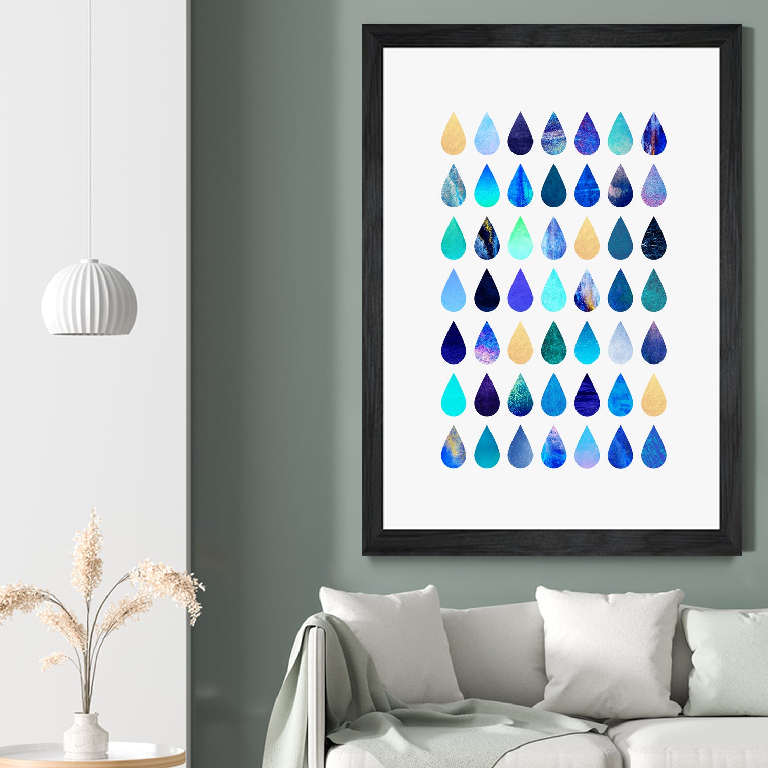 Rain by Elisabeth Fredriksson on GIANT ART - blue mixed media