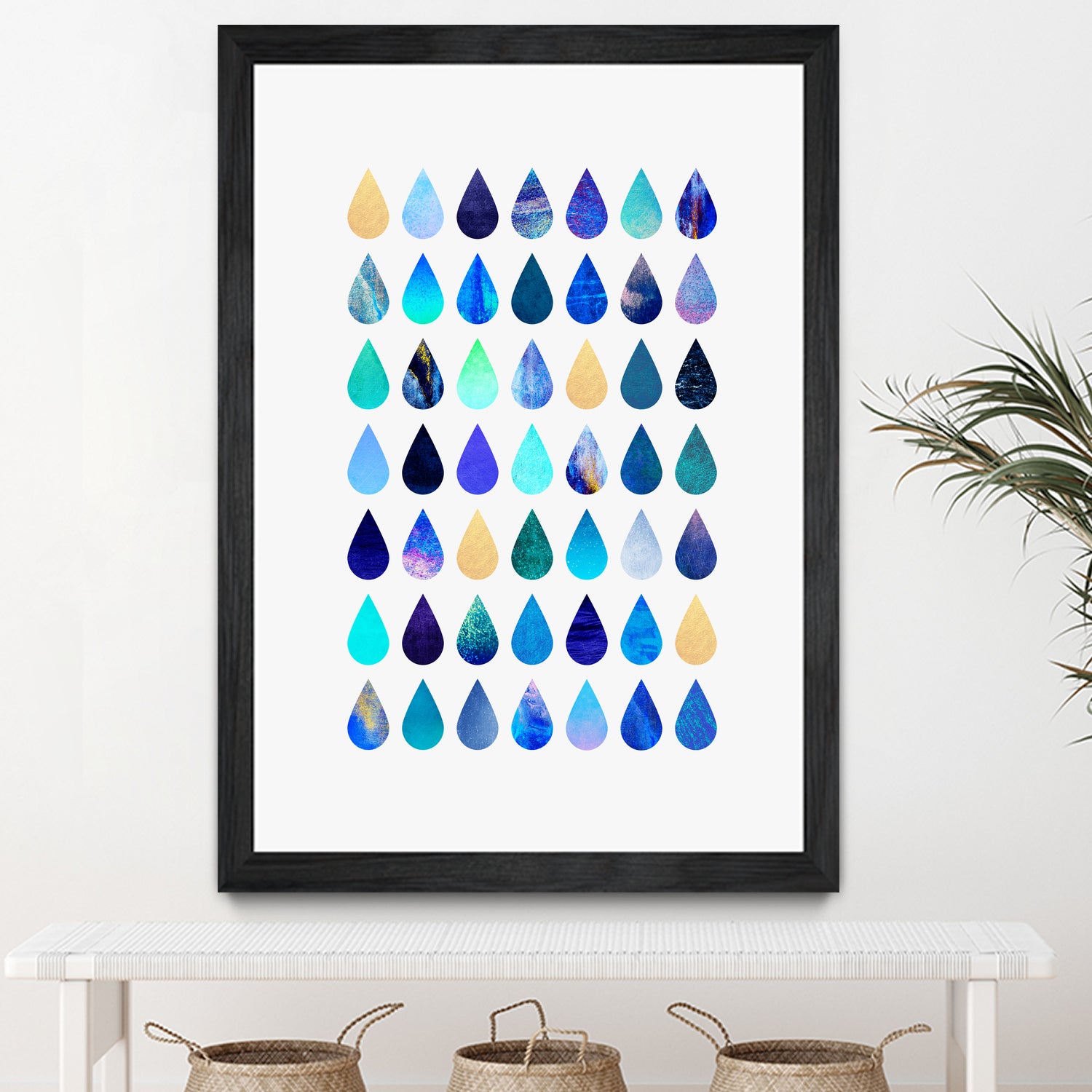 Rain by Elisabeth Fredriksson on GIANT ART - blue mixed media