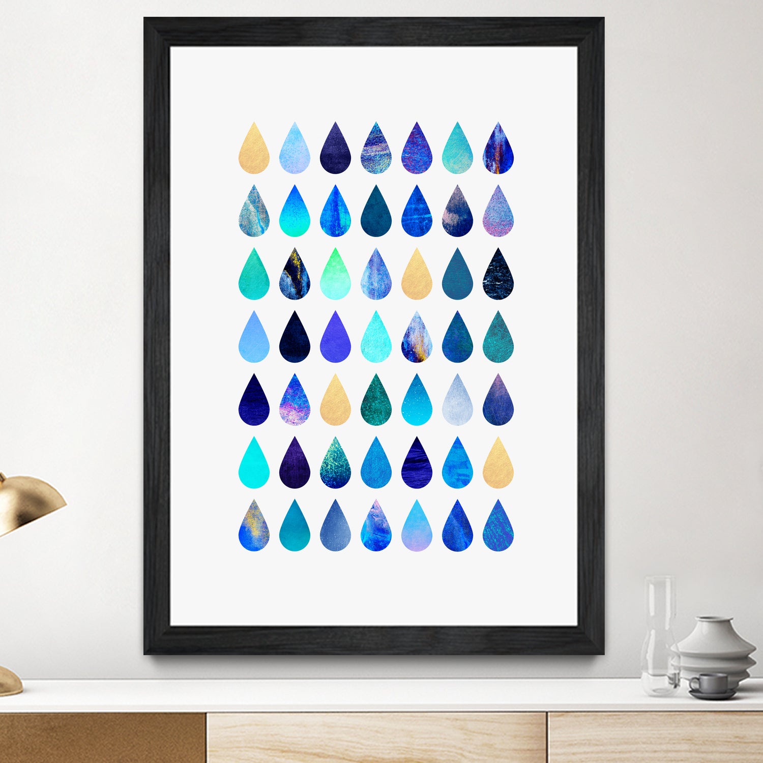 Rain by Elisabeth Fredriksson on GIANT ART - blue mixed media