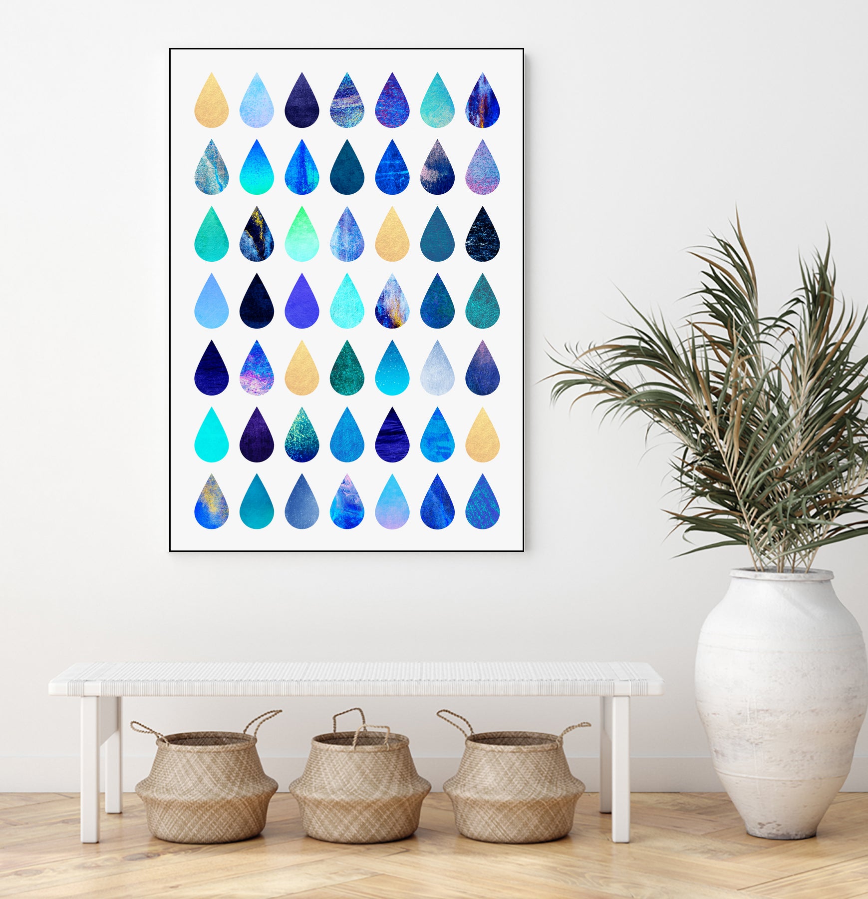 Rain by Elisabeth Fredriksson on GIANT ART - blue mixed media