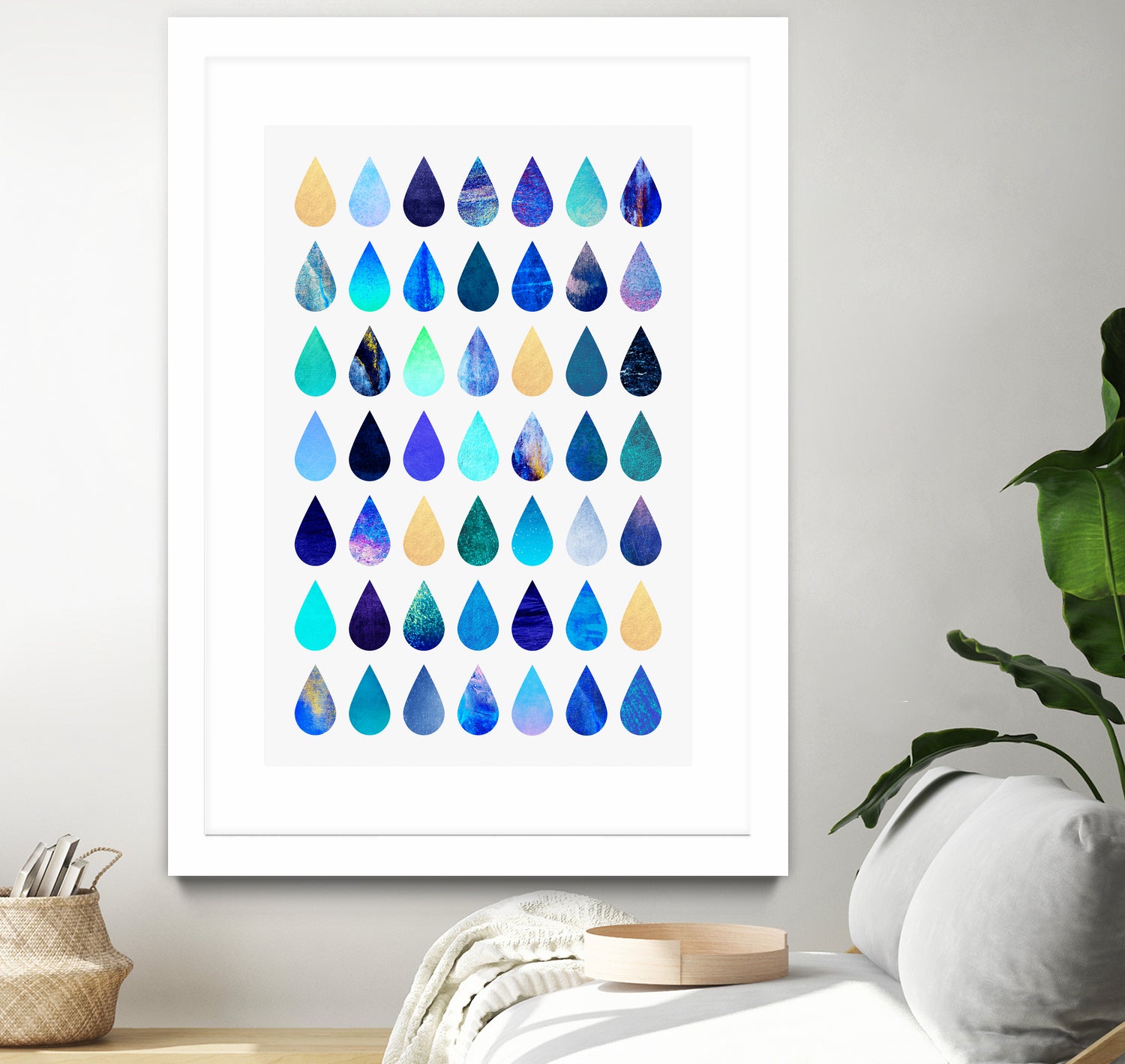 Rain by Elisabeth Fredriksson on GIANT ART - blue mixed media