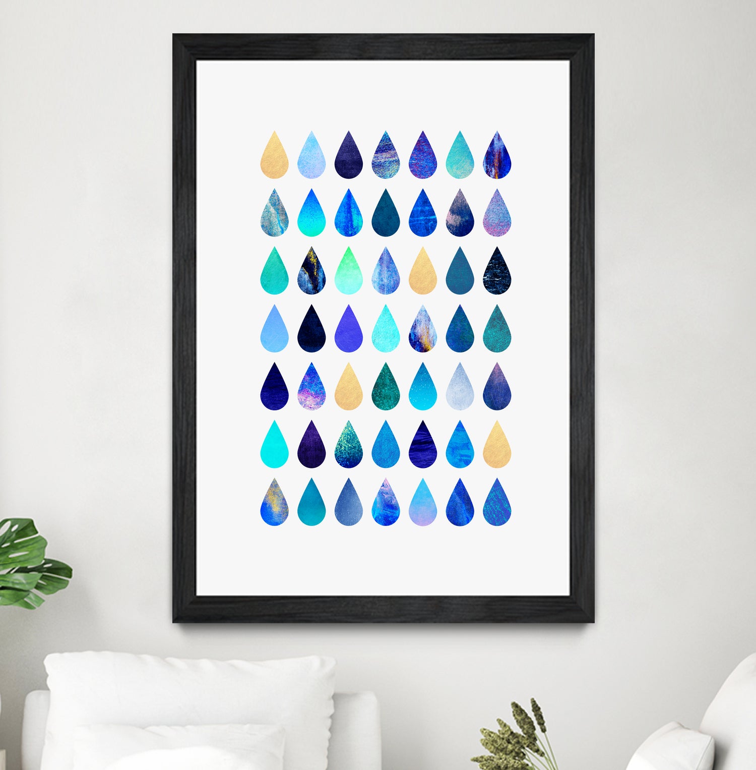 Rain by Elisabeth Fredriksson on GIANT ART - blue mixed media