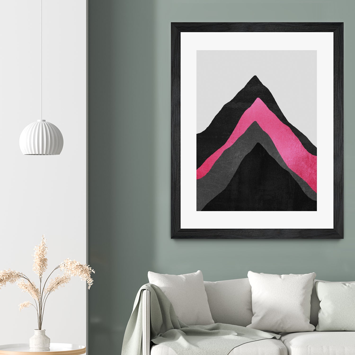 Four Mountains / Pink by Elisabeth Fredriksson on GIANT ART - pink digital painting