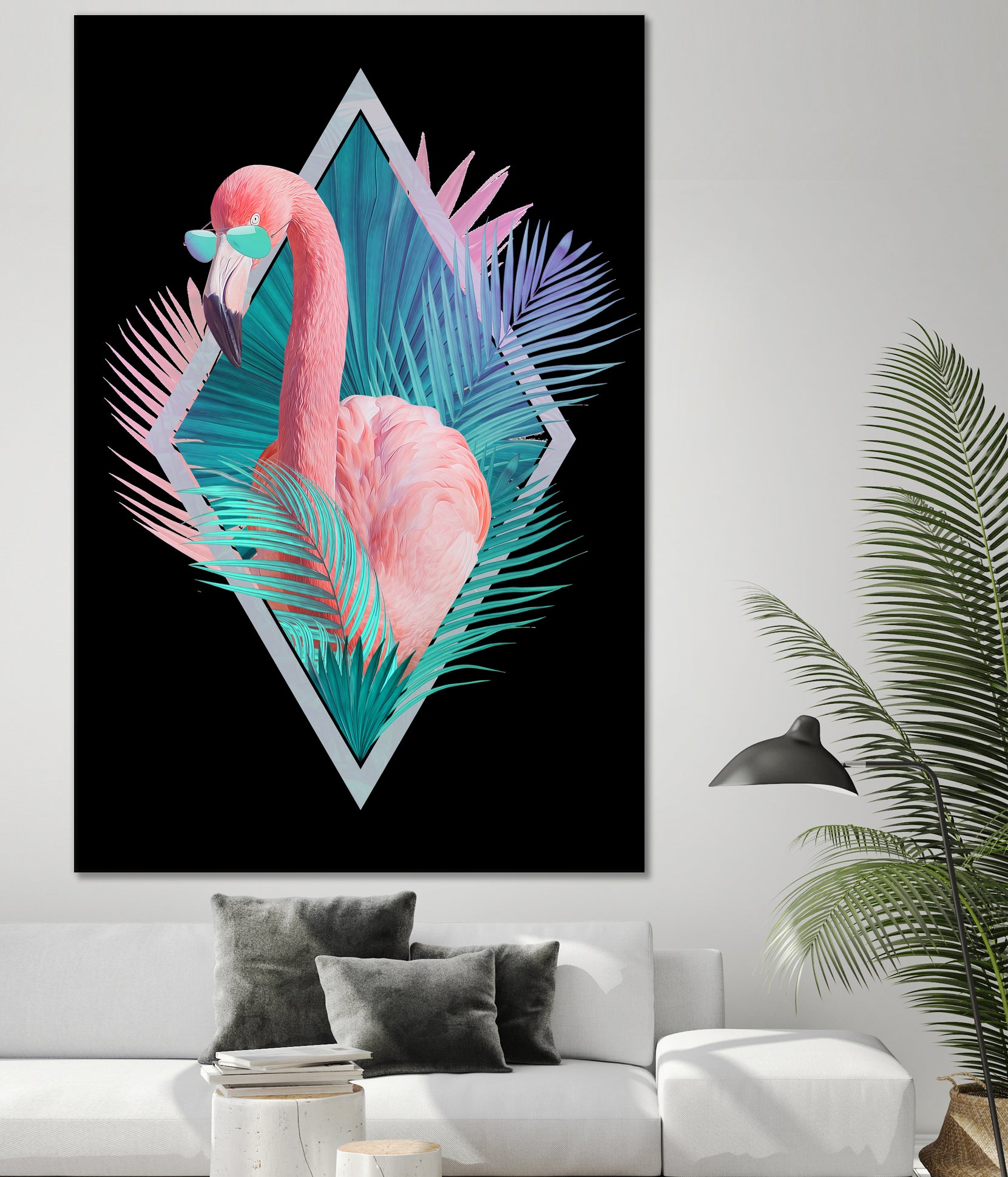 Tropical leaves by Robert Farkas on GIANT ART - pink photo manipulation