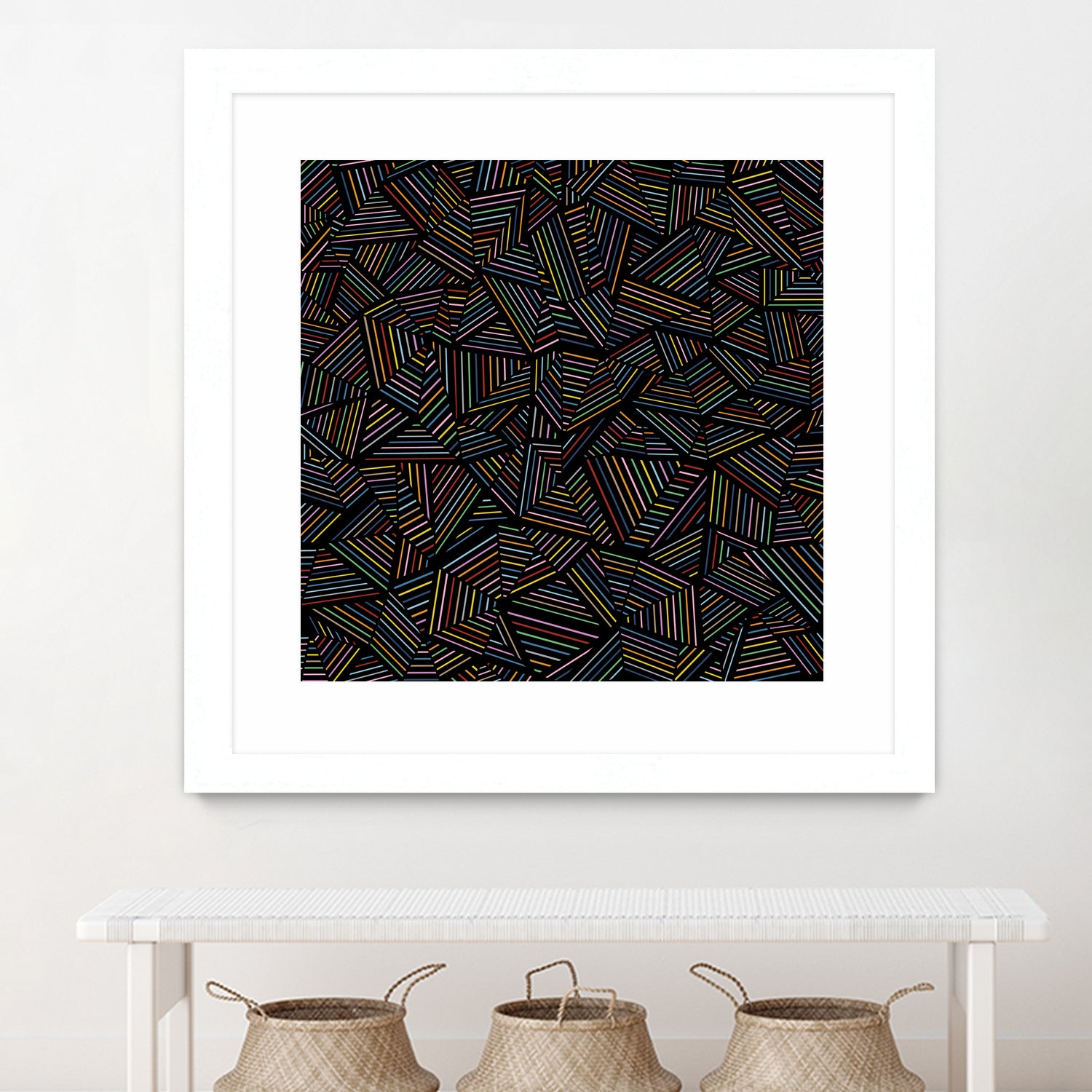 Ab Linear Rainbow B by Emeline Tate-Robertson on GIANT ART - black digital painting