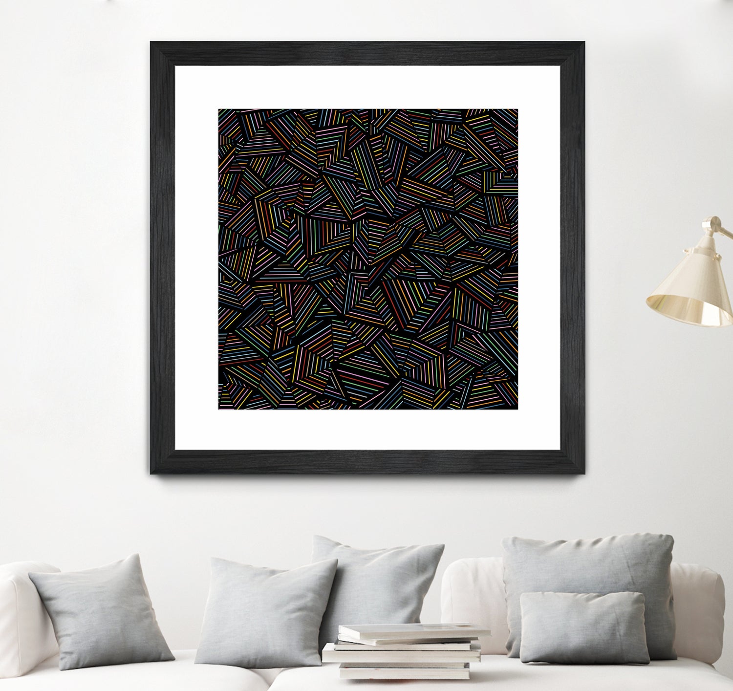 Ab Linear Rainbow B by Emeline Tate-Robertson on GIANT ART - black digital painting