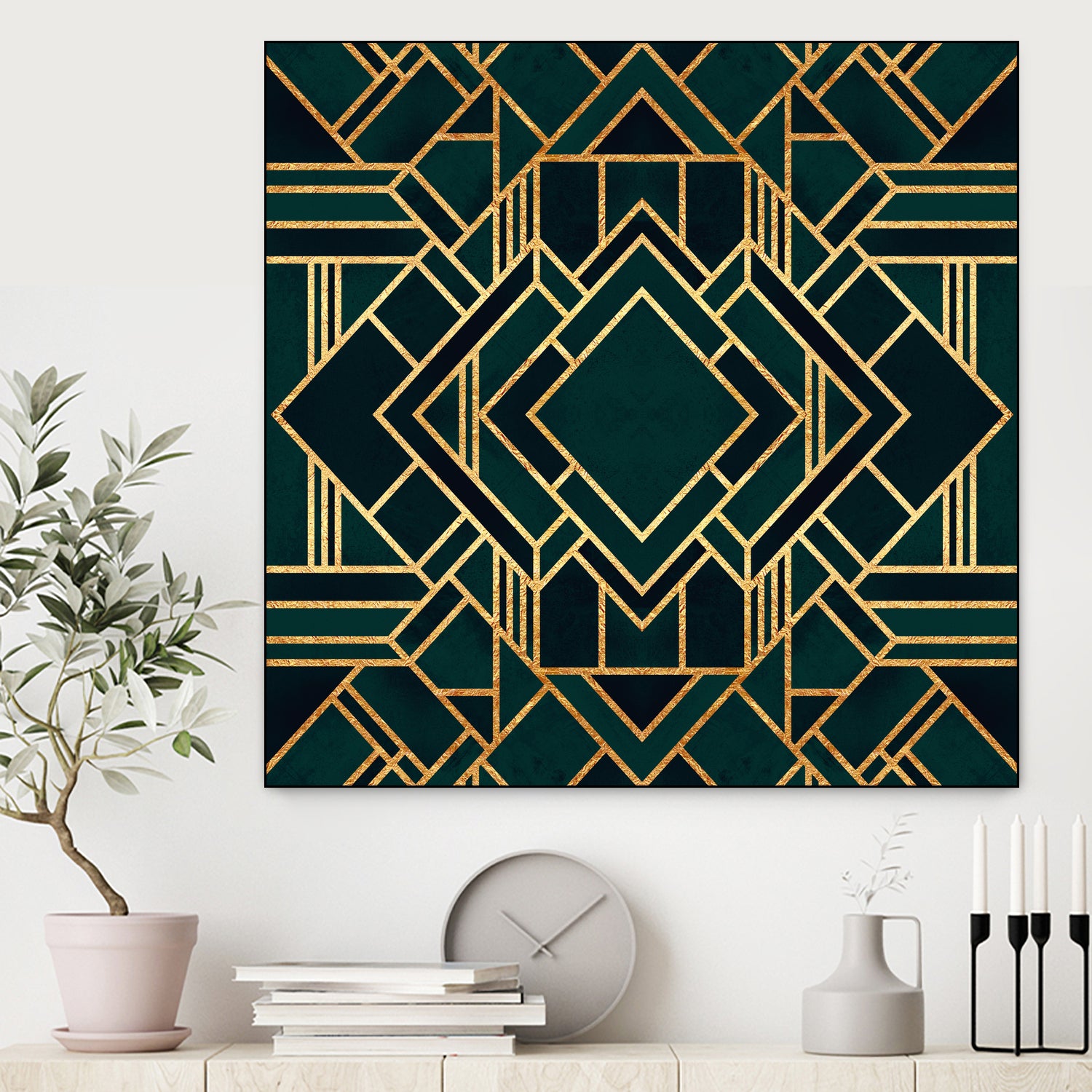 Art Deco 2 by Elisabeth Fredriksson on GIANT ART - green mixed media