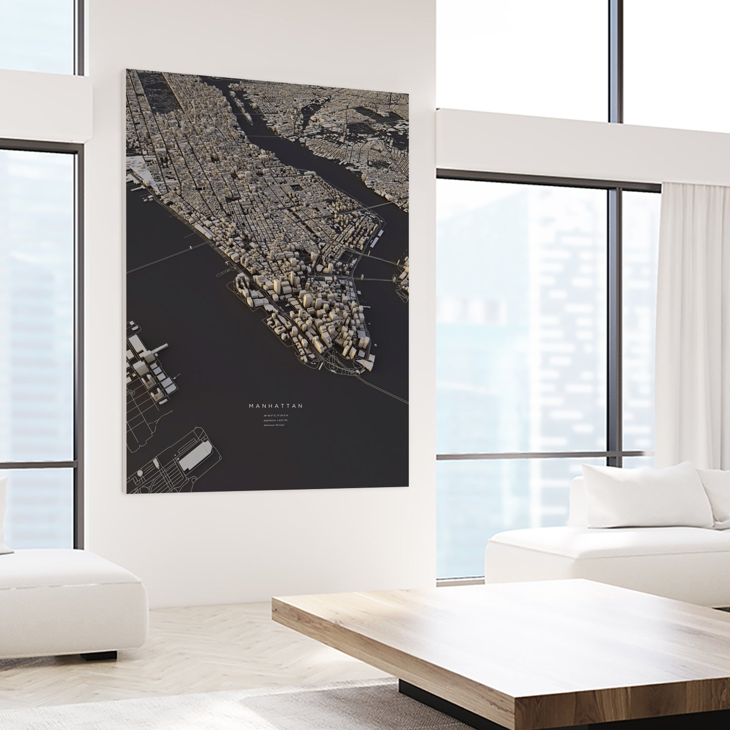 Manhattan City Map II by Luis Dilger on GIANT ART - 3d art