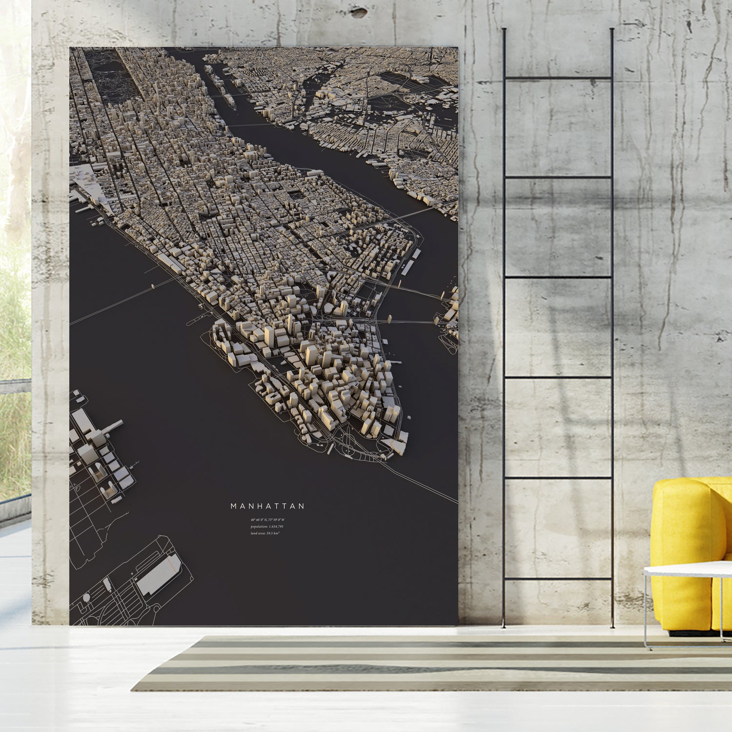 Manhattan City Map II by Luis Dilger on GIANT ART - 3d art