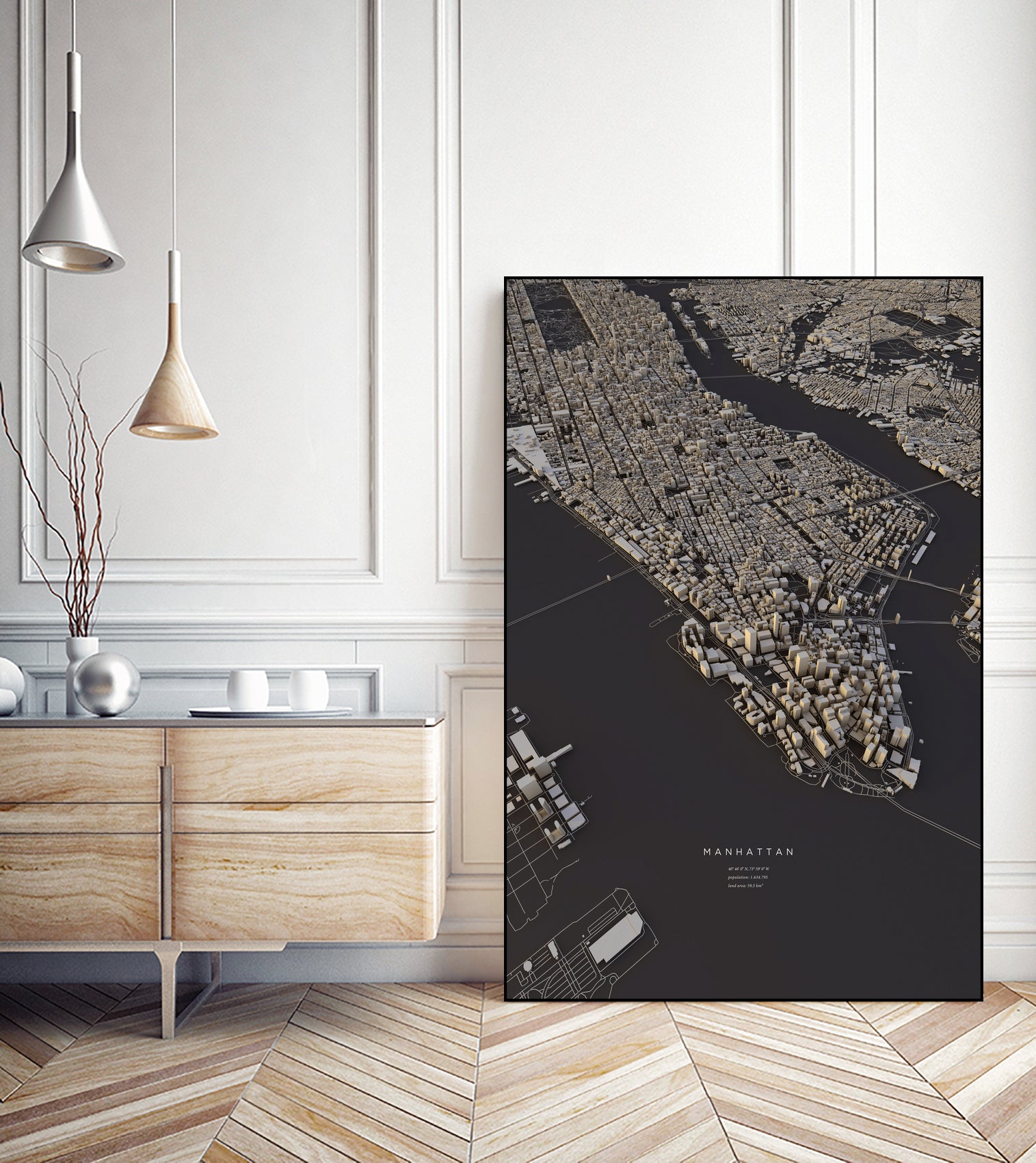 Manhattan City Map II by Luis Dilger on GIANT ART - 3d art