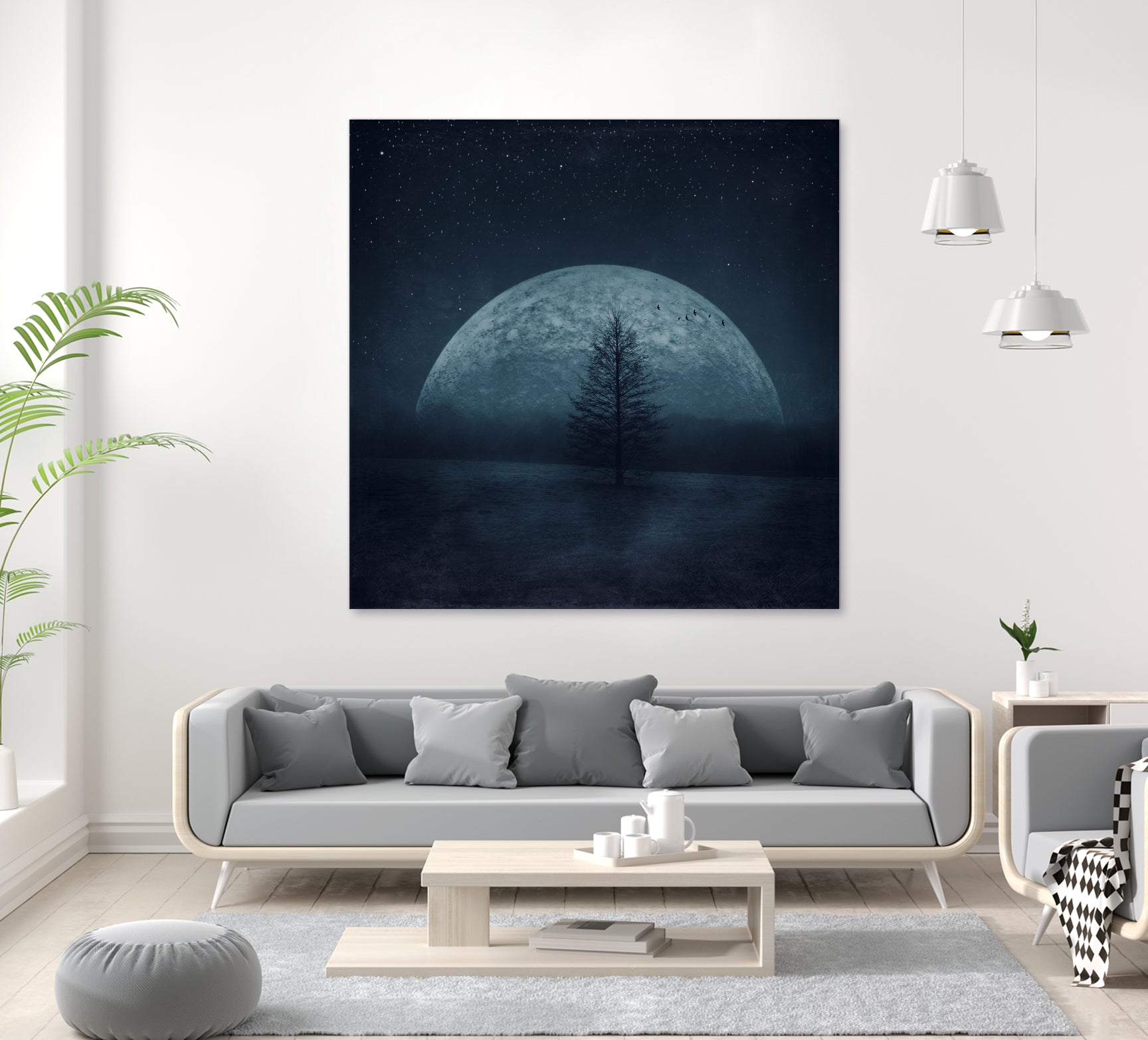 moon twilight by Dirk Wüstenhagen on GIANT ART - blue photo manipulation