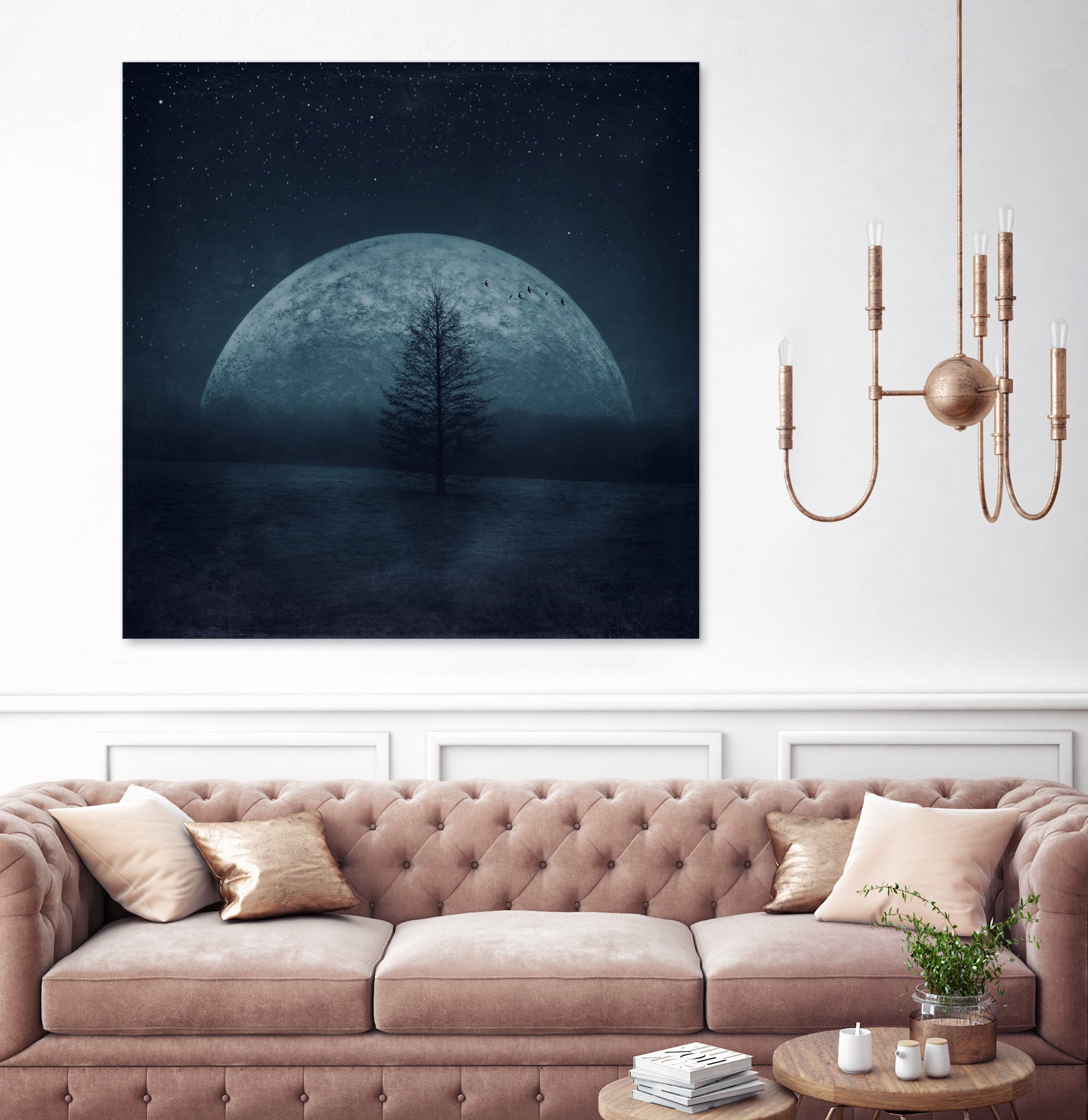 moon twilight by Dirk Wüstenhagen on GIANT ART - blue photo manipulation