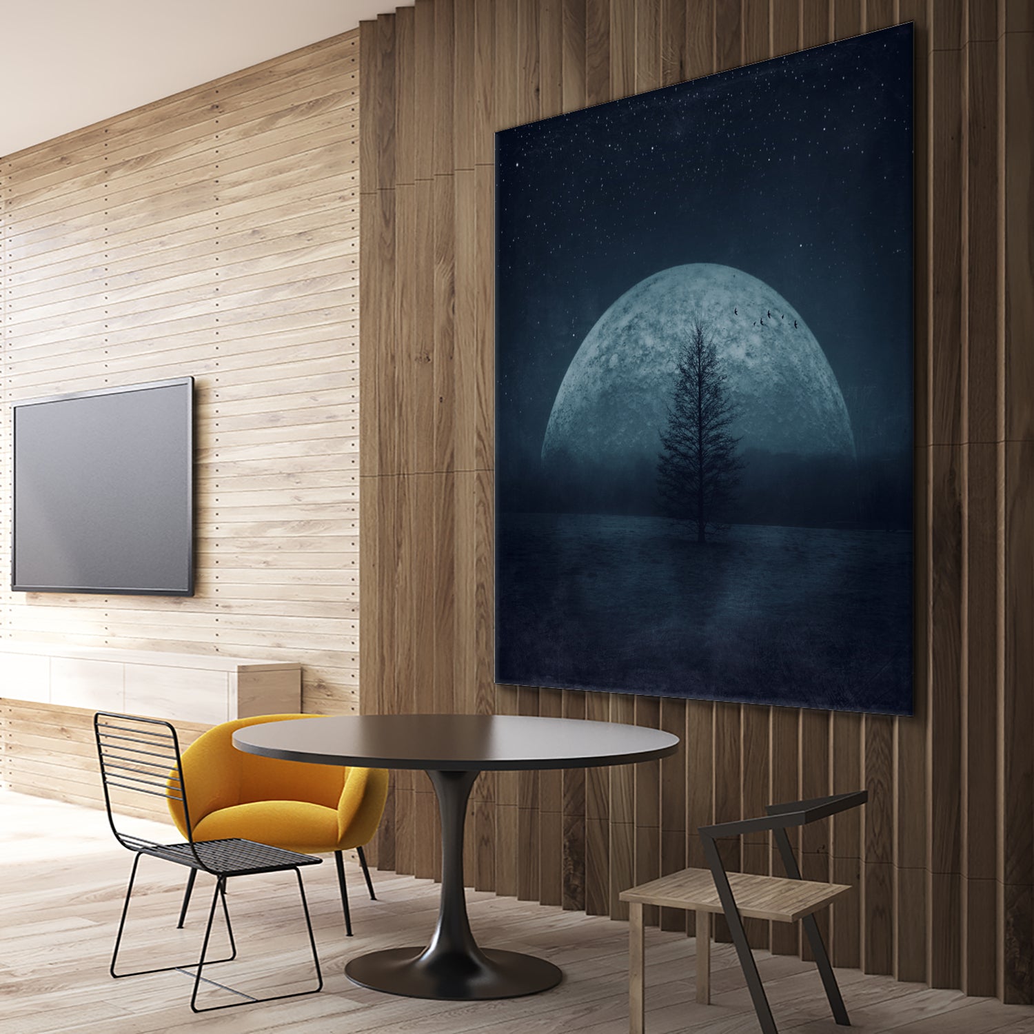 moon twilight by Dirk Wüstenhagen on GIANT ART - blue photo manipulation