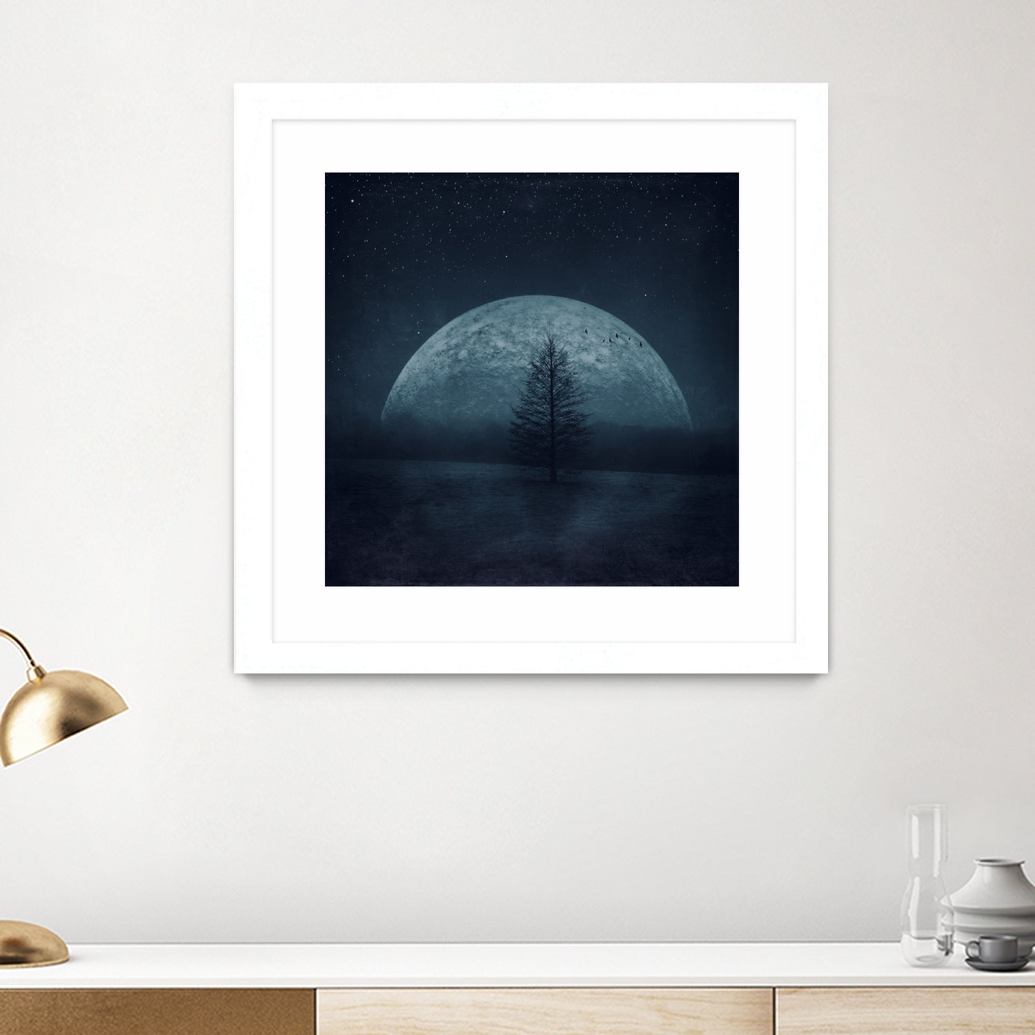 moon twilight by Dirk Wüstenhagen on GIANT ART - blue photo manipulation