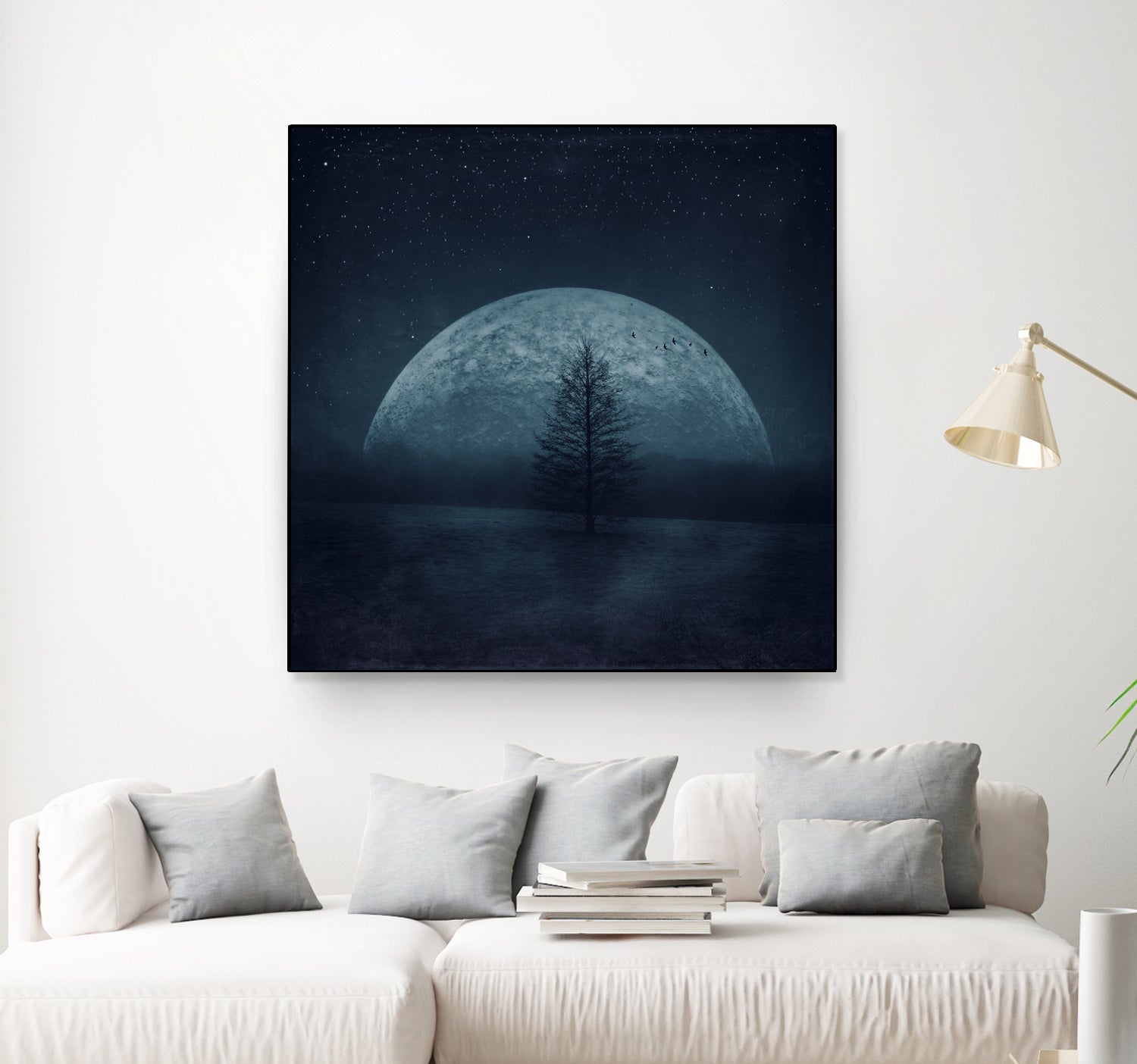 moon twilight by Dirk Wüstenhagen on GIANT ART - blue photo manipulation