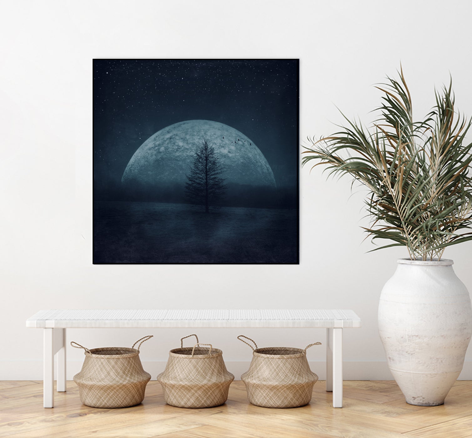 moon twilight by Dirk Wüstenhagen on GIANT ART - blue photo manipulation