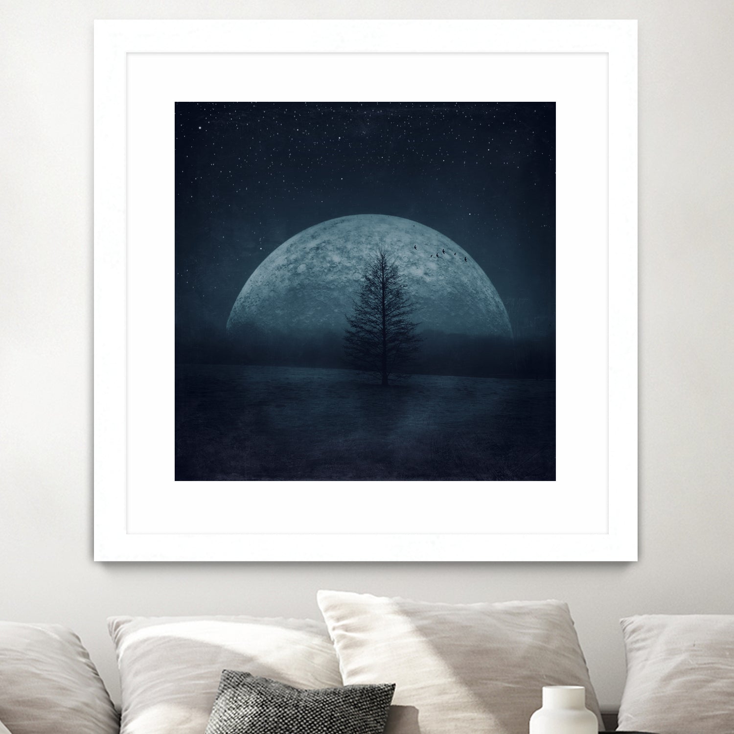 moon twilight by Dirk Wüstenhagen on GIANT ART - blue photo manipulation