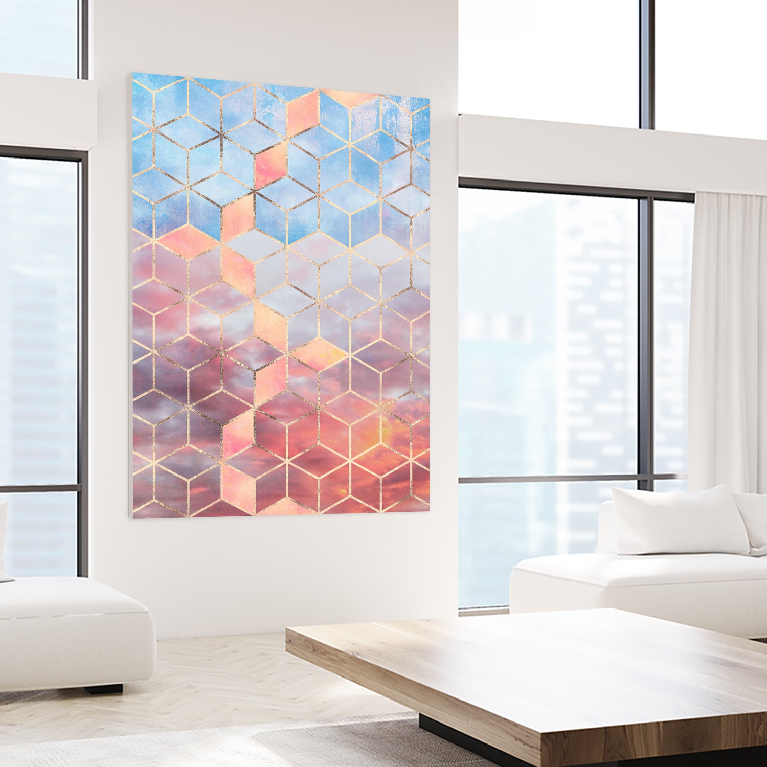 Magic Sky Cubes by Elisabeth Fredriksson on GIANT ART - yellow digital painting